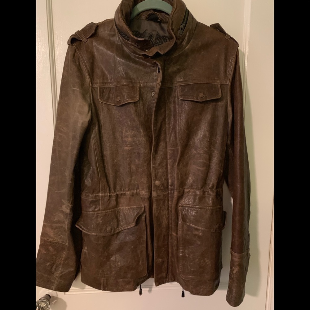 Mackage Mens Leather Jacket Coat 38